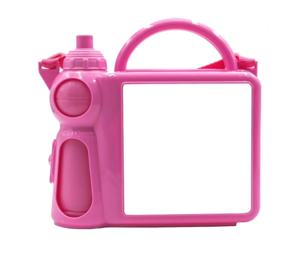 Plastic Lunch Box With Water Bottle & Handle